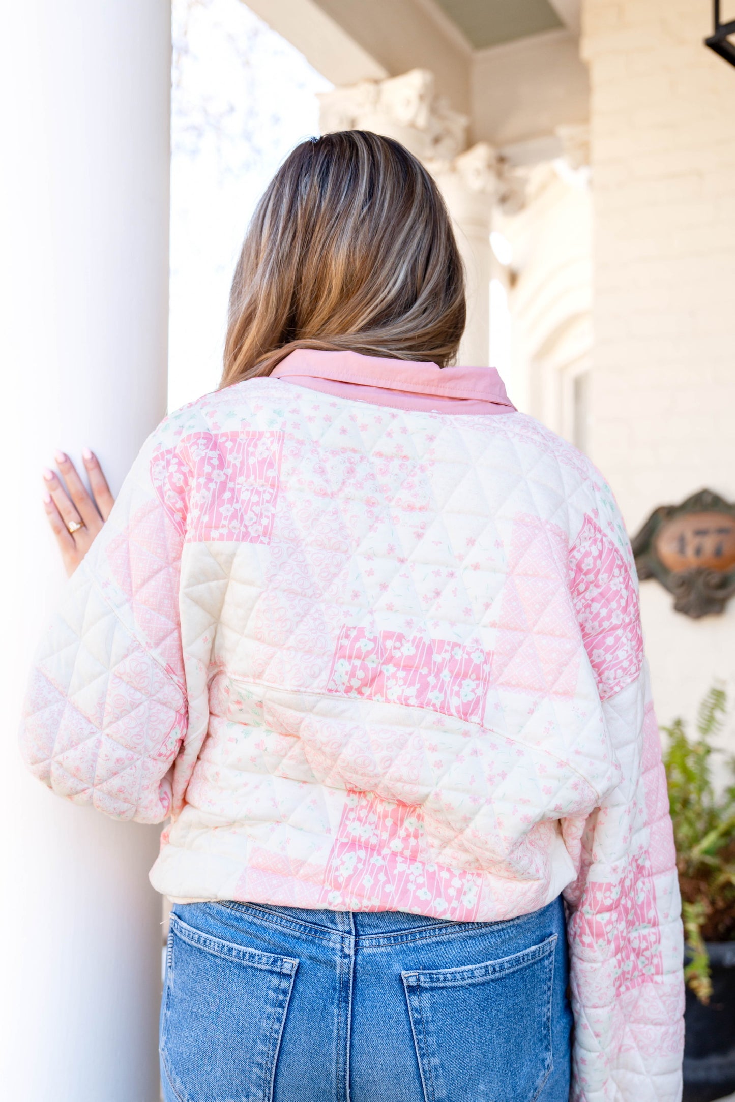 Pink Patchwork Pullover