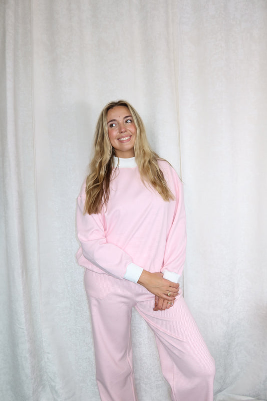 Bella Striped Pink Sweat Set