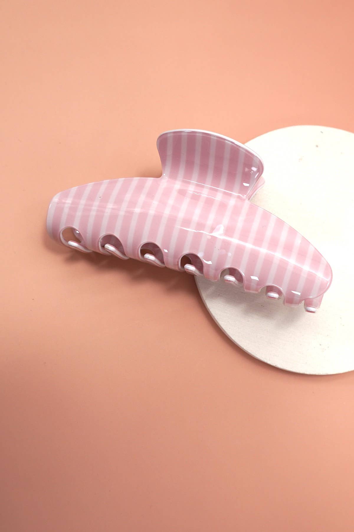 Pink Stripe Hair Clip
