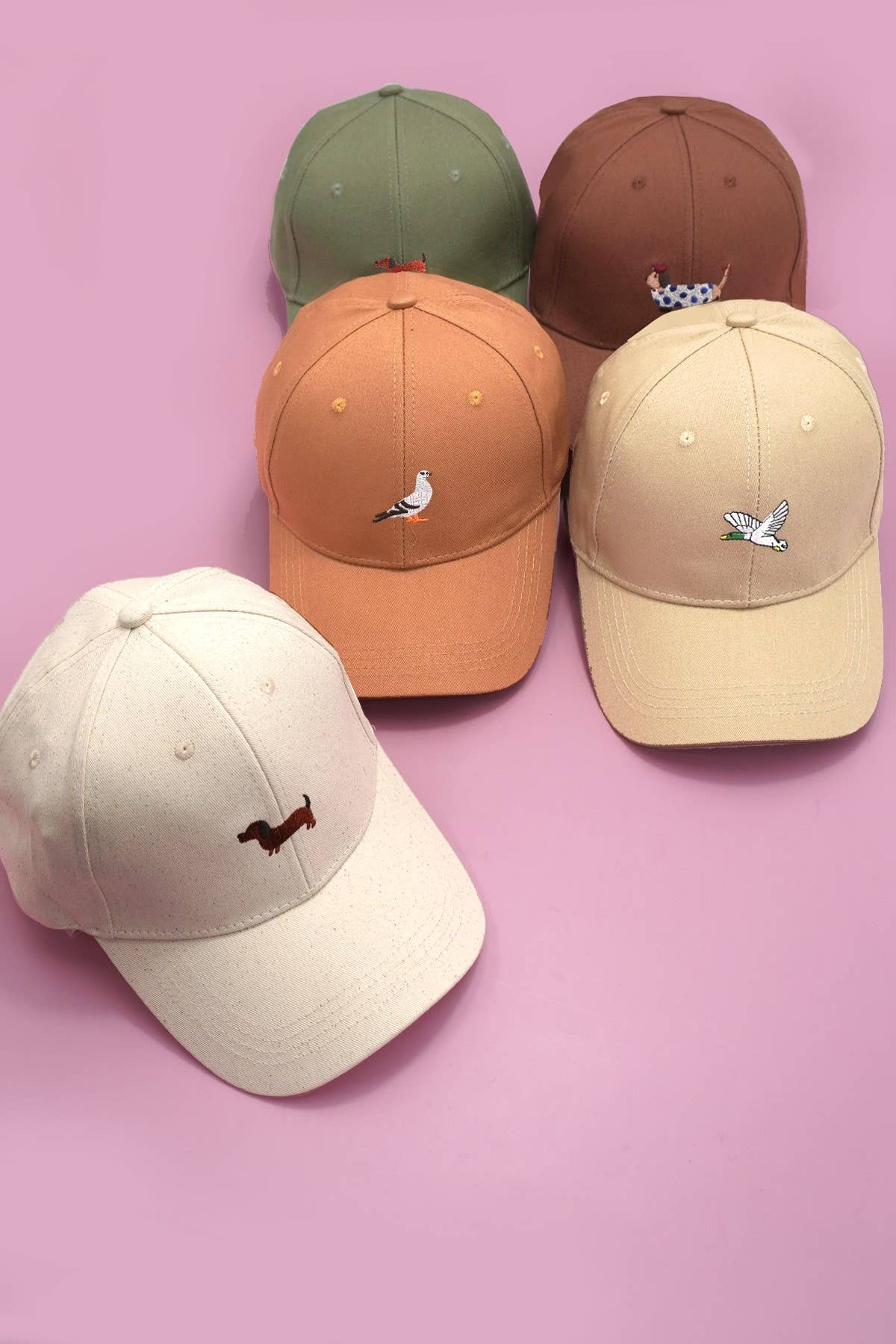 ANIMAL DOG BIRD EMBROIDERY CLASSIC CAP | 40HW746: Green