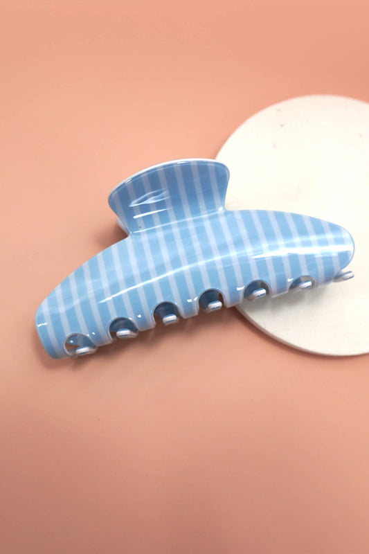 Blue Stripe Hair Clip