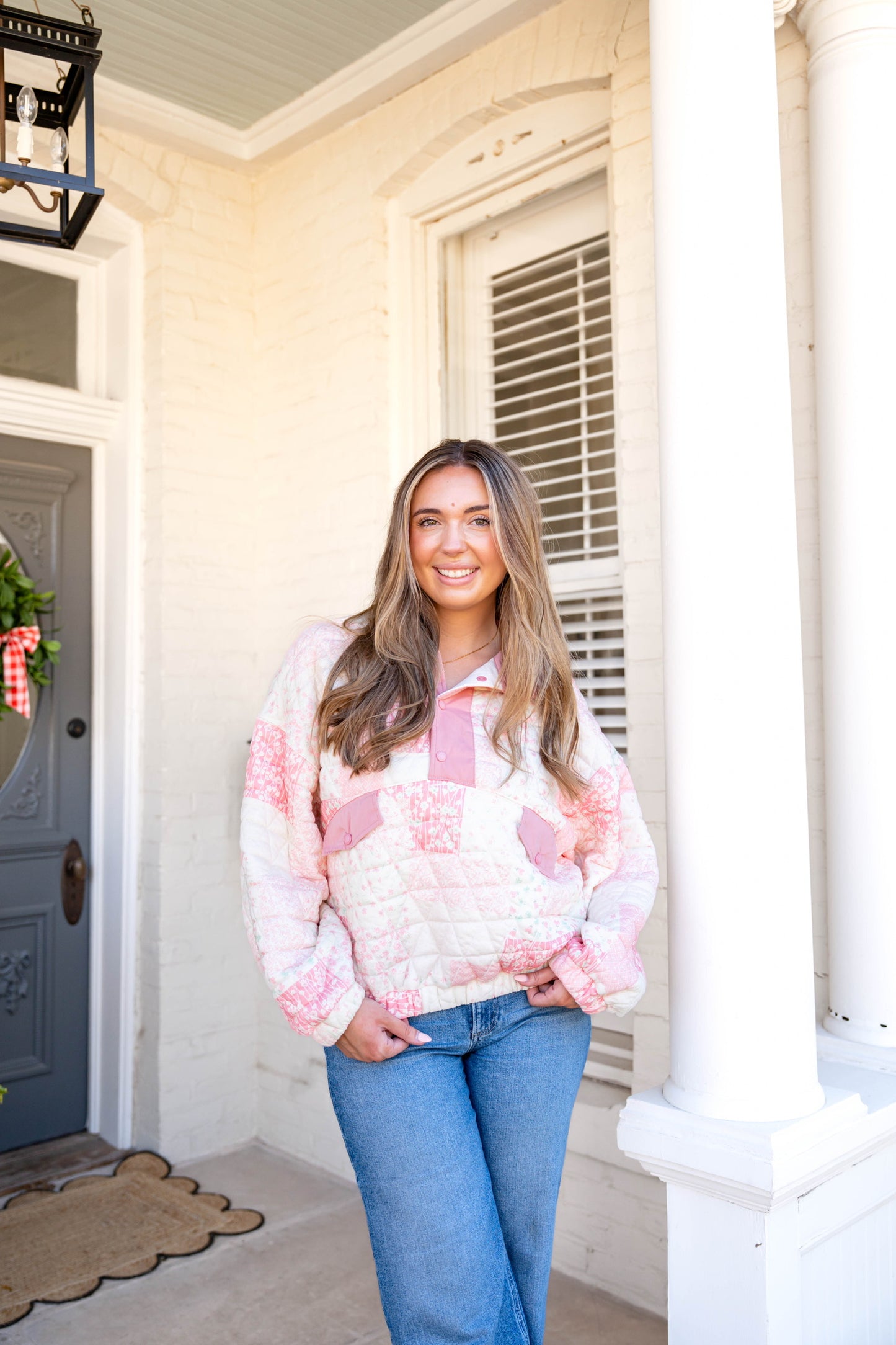 Pink Patchwork Pullover