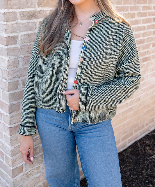 Colorful Button Cardigan