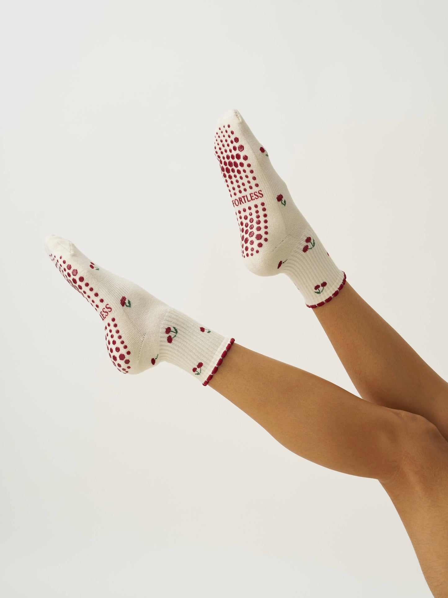 Little Cherry Petal Grip Sock, Pilates Socks