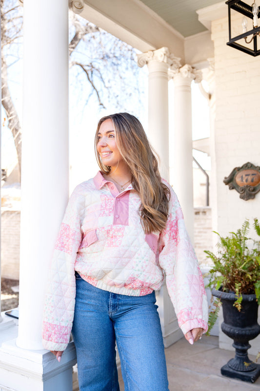Pink Patchwork Pullover