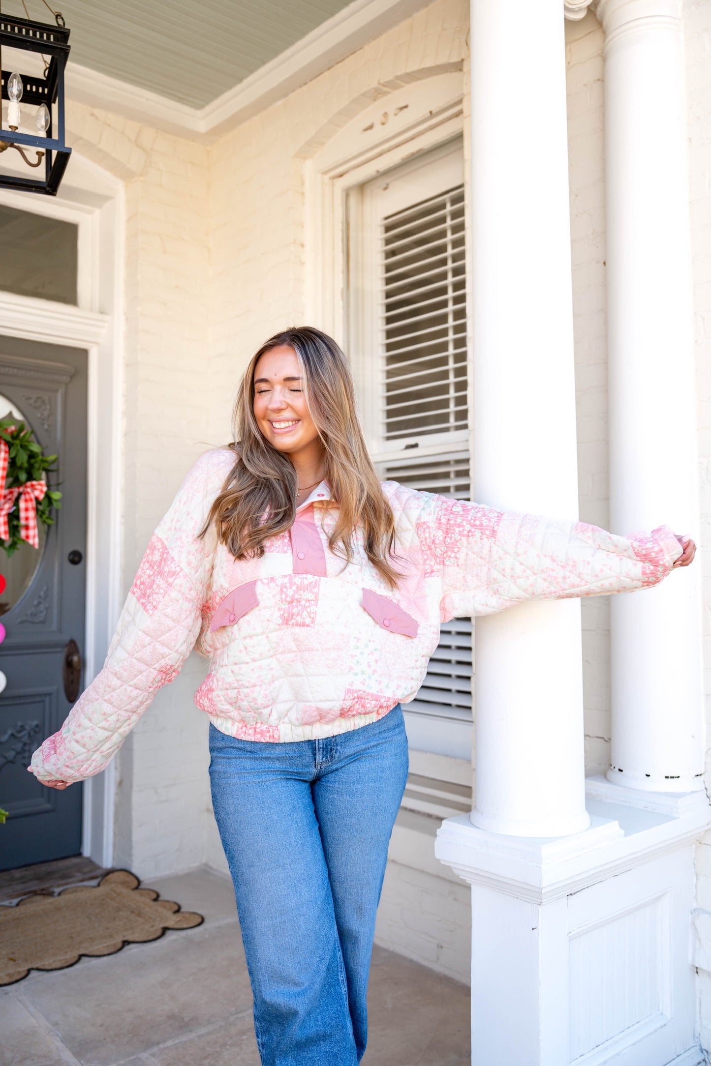 Pink Patchwork Pullover