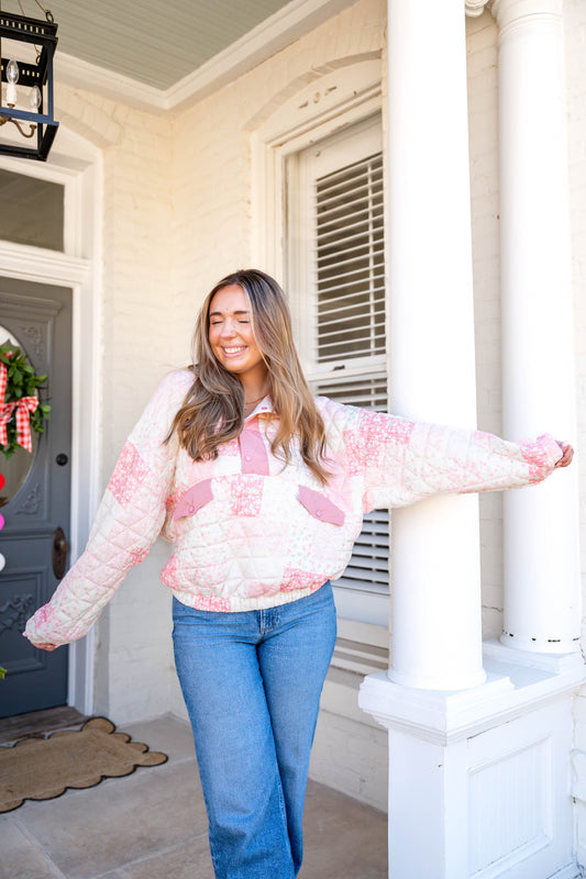 Pink Patchwork Pullover