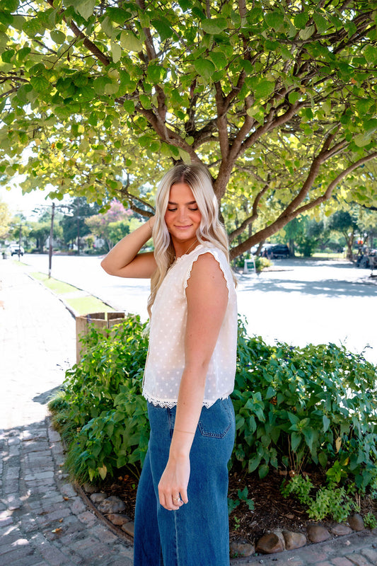 Macy Lace Edge Top