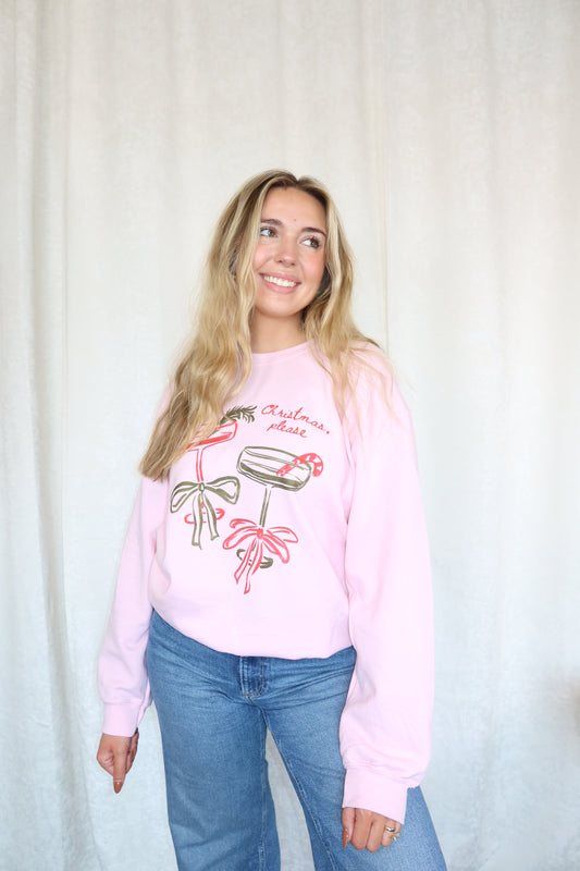 Christmas, Please Holiday Crewneck Sweatshirt