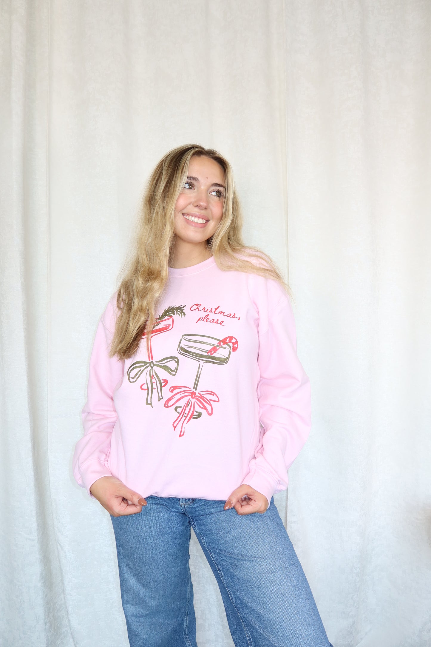 Christmas, Please Holiday Crewneck Sweatshirt