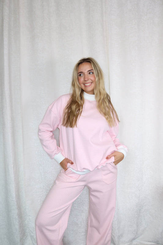 Bella Striped Pink Sweat Set
