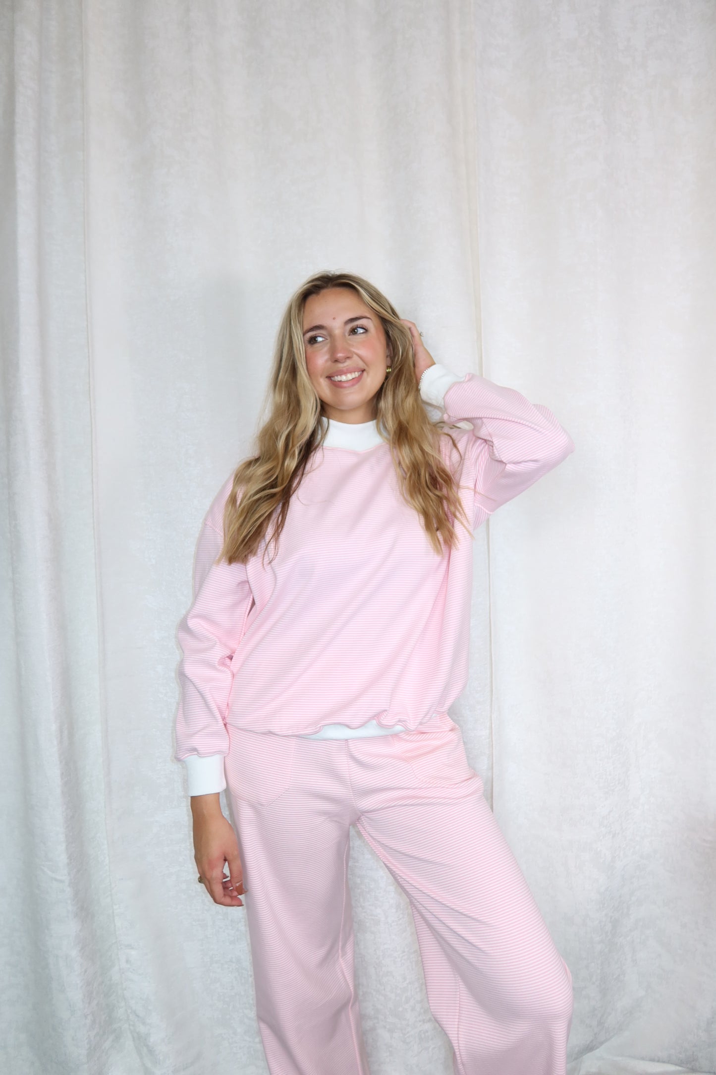 Bella Striped Pink Sweat Set