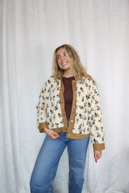 Dustie Printed Contrast Button Down Jacket