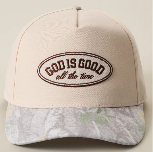 God Is Good All the Time Patch Camo Cap