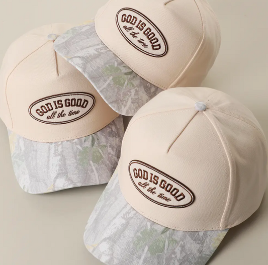 God Is Good All the Time Patch Camo Cap