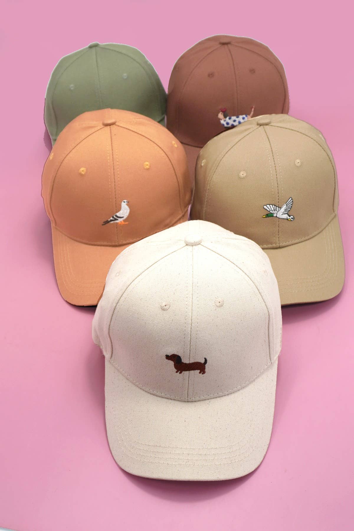 ANIMAL DOG BIRD EMBROIDERY CLASSIC CAP | 40HW746: Green