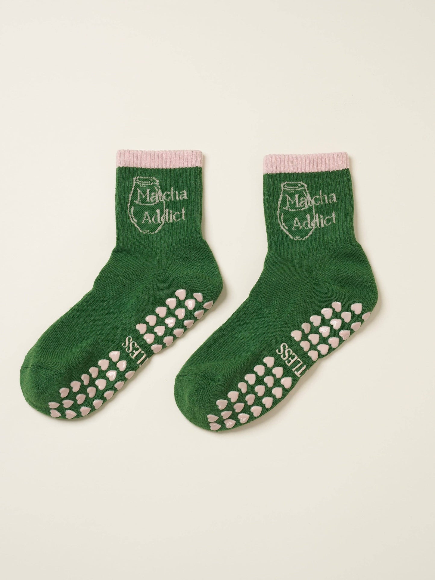 Matcha Addict Grip Sock, Pilates Socks