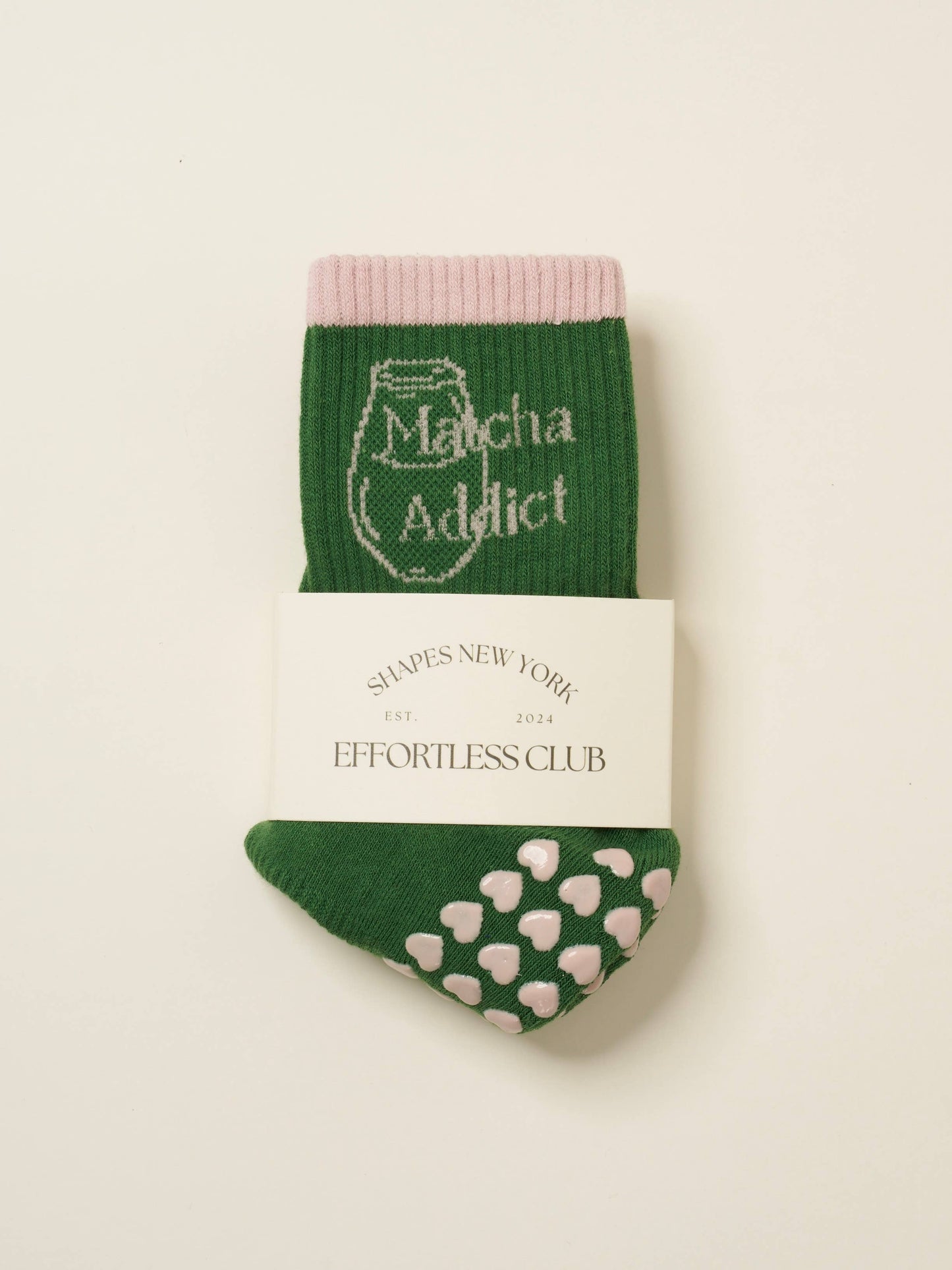 Matcha Addict Grip Sock, Pilates Socks