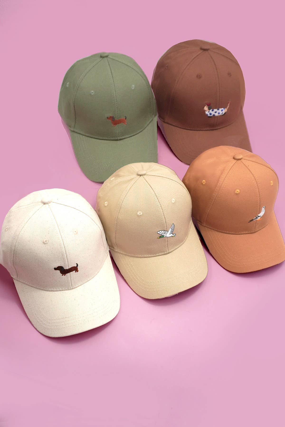 ANIMAL DOG BIRD EMBROIDERY CLASSIC CAP | 40HW746: Green